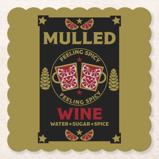 Weihnachts-Mulled Roter Wein Untersetzer (Vorderseite)