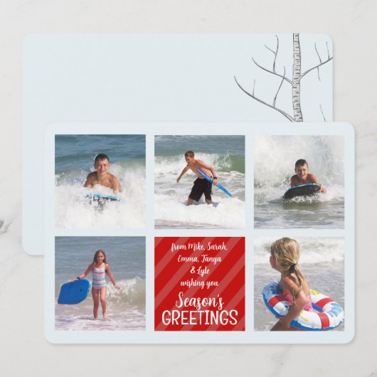 Weihnachts-Multi-5-FotoCollage Roter Kardinal (Vorne/Hinten)