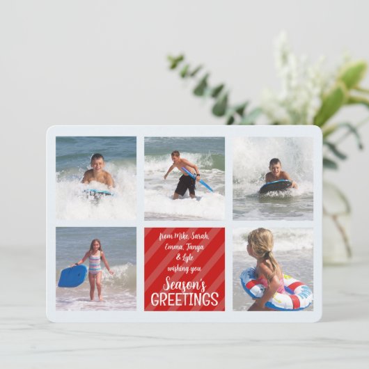 Weihnachts-Multi-5-FotoCollage Roter Kardinal (Stehend Vorderseite)