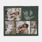 Weihnachts-Multi-Foto botanisch dunkelgrün rustika Fleecedecke (Vorderseite (Horizontal))