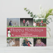 Weihnachts-Multi-Foto-Grußkarte Feiertagskarte (Stehend Vorderseite)