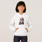 Weihnachts-Münzkatze Maine Coon Kitten Hoodie (Vorne ganz)