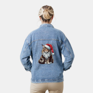 Weihnachts-Münzkatze Maine Coon Kitten Jeansjacke