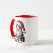 Weihnachts-Münzkatze Maine Coon Kitten Tasse (Vorderseite Links)