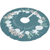 Weihnachts-Muschel-Wreath-Baumrock Polyester Weihnachtsbaumdecke (Schrägansicht)