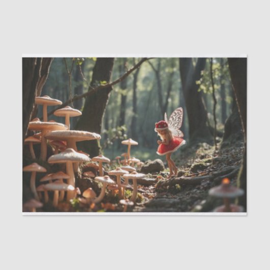 Weihnachts-Mushroom Fairy Decoupage Seidenpapier (Vorderseite)