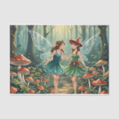 Weihnachts-Mushroom Fairy Decoupage Seidenpapier (Vorderseite)