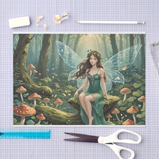 Weihnachts-Mushroom Fairy Decoupage Seidenpapier (Handwerk)