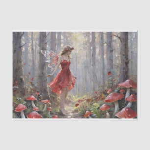 Weihnachts-Mushroom Fairy Decoupage Seidenpapier