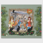 Weihnachts-Musiker im alten Amsterdam Geschenkpapier (Flach)