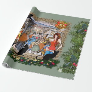 Weihnachts-Musiker im alten Amsterdam Geschenkpapier
