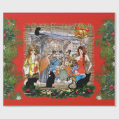 Weihnachts-Musiker im alten Amsterdam Geschenkpapier (Flach)