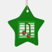 Weihnachts-Musiklehrer, Hinweise zu Grün Keramik Ornament (Rechts)