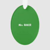 Weihnachts-Musiklehrer, Hinweise zu Grün Ornament (Rückseite)