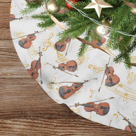 Weihnachts-Musiknoten Violins Gold Polyester Weihnachtsbaumdecke