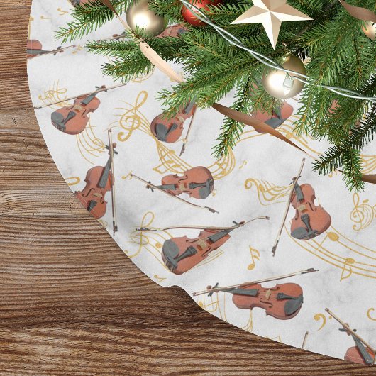 Weihnachts-Musiknoten Violins Gold Polyester Weihnachtsbaumdecke