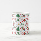 Weihnachts-Muster Familienname Frohe Weihnachten Kaffeetasse (Mittel)