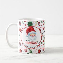Weihnachts-Muster Familienname Frohe Weihnachten Kaffeetasse