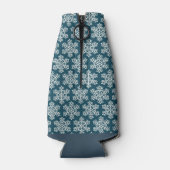 Weihnachts-Muster Schneeflocken weiß Flaschenkühler (Rückseite)