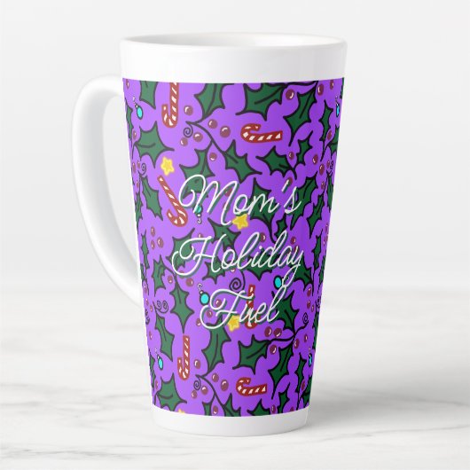 Weihnachts-Mütter-Treibstoff-Lila-Muster Milchtasse (Linke Ecke)