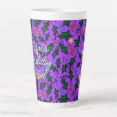 Weihnachts-Mütter-Treibstoff-Lila-Muster Milchtasse (Vorderseite)