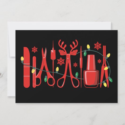 Weihnachts-Nageltechnik-Tools Rentiere Geweihe Lic Einladung (Vorderseite)