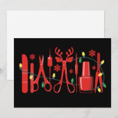 Weihnachts-Nageltechnik-Tools Rentiere Geweihe Lic Einladung (Vorne/Hinten)