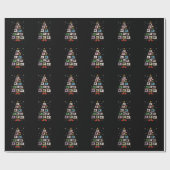 Weihnachts-Nähmaschine Baumlichter Strümpfe Geschenkpapier (Flach)