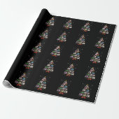 Weihnachts-Nähmaschine Baumlichter Strümpfe Geschenkpapier (Ungerollt)