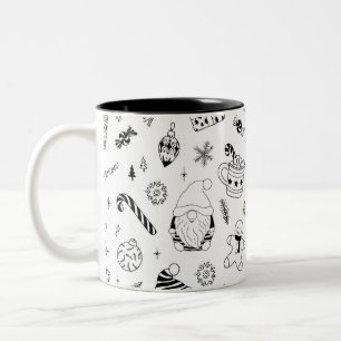 Weihnachts-nahtlose Kontur Zweifarbige Tasse