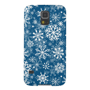 Weihnachts-nahtlose Schneeflocken-Blaumuster Galaxy S5 Cover