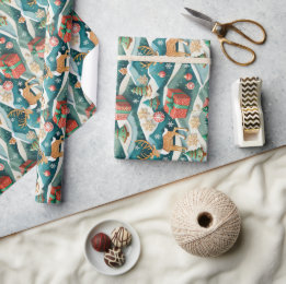Weihnachts Nahtlose Wrapping Paper Rentiers 300dpi Geschenkpapier