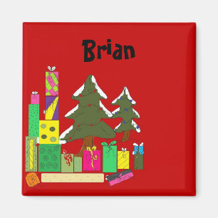 Weihnachts-Namensschilder Magnet