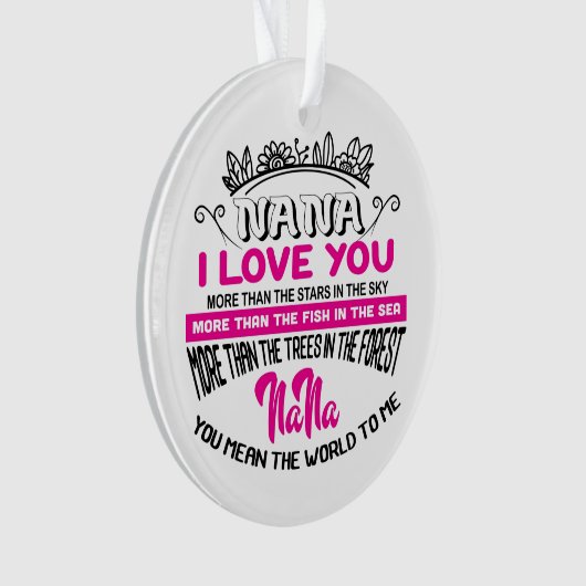 Weihnachts-Nana Wort Kunst Stimmung Ornament (Vorderseite)