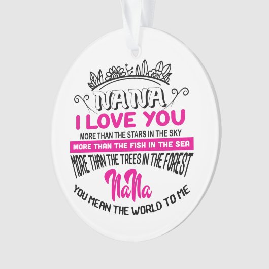 Weihnachts-Nana Wort Kunst Stimmung Ornament (Vorderseite)