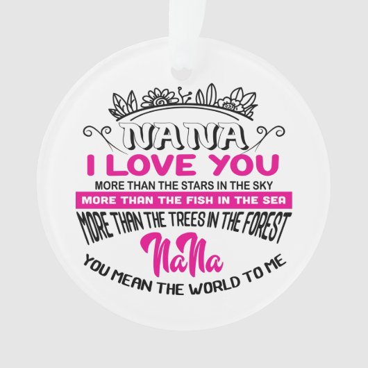 Weihnachts-Nana Wort Kunst Stimmung Ornament (Vorderseite)