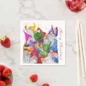Weihnachts-Napkins mit Gnome-Party Serviette (Beispiel)