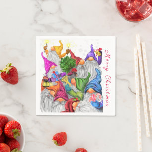 Weihnachts-Napkins mit Gnome-Party Serviette