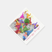 Weihnachts-Napkins mit Gnome-Party Serviette (Ecke)
