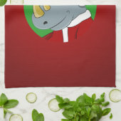 Weihnachts-Nashorn-Cartoon Geschirrtuch (Gefaltet)