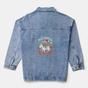 Weihnachts-Nashorn Frohe Weihnachten Einhorn Nasho Jeansjacke