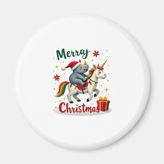 Weihnachts-Nashorn Frohe Weihnachten Einhorn-Nasho Magnet