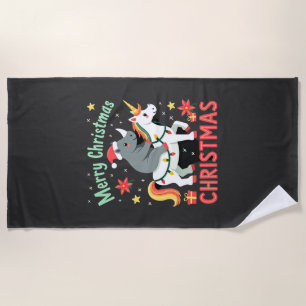 Weihnachts-Nashorn Frohe Weihnachten Einhorn Nasho Strandtuch