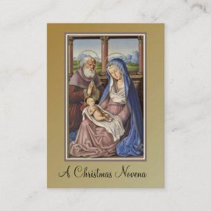 Weihnachts-Nativitäts-Novene Jesus Maria Heilige K Visitenkarte