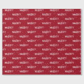 Weihnachts-NAUGHTER Text mit Schneeflocken Geschenkpapier (Flach)