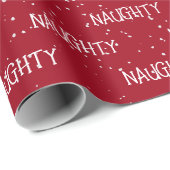 Weihnachts-NAUGHTER Text mit Schneeflocken Geschenkpapier (Rolleneckpunkt)