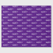 Weihnachts-NAUGHTER Text mit Schneeflocken Geschenkpapier (Flach)