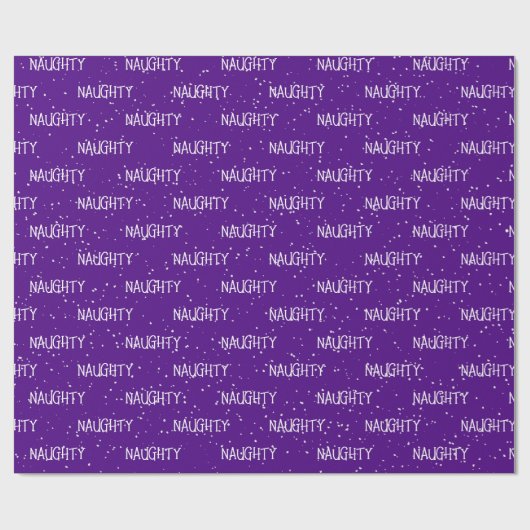 Weihnachts-NAUGHTER Text mit Schneeflocken Geschenkpapier (Flach)