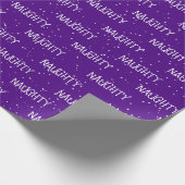 Weihnachts-NAUGHTER Text mit Schneeflocken Geschenkpapier (Ecke)