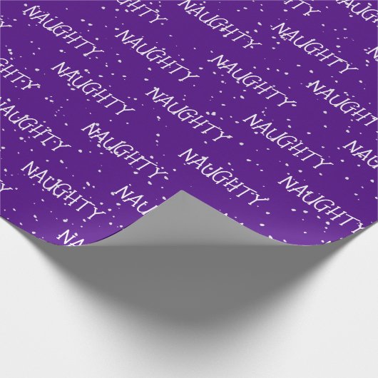 Weihnachts-NAUGHTER Text mit Schneeflocken Geschenkpapier (Ecke)